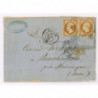 13 Oblitéré PC 325 du 11/03/1861 - Depart Beaune (20) - 2 Timbres - Cote 83 Euros