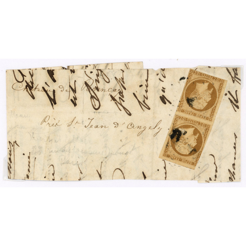 9 Oblitéré  - Depart  - Paire verticale - Cote 3000 Euros