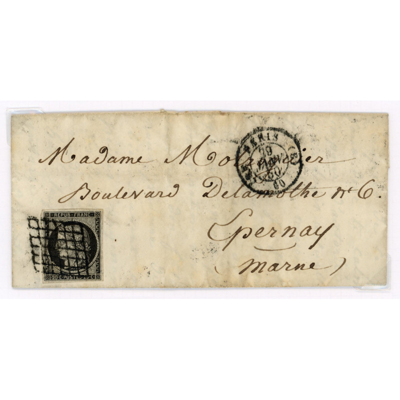3 Oblitéré Grille du 29/01/1850 - Depart Paris (60) - Cote 120 Euros