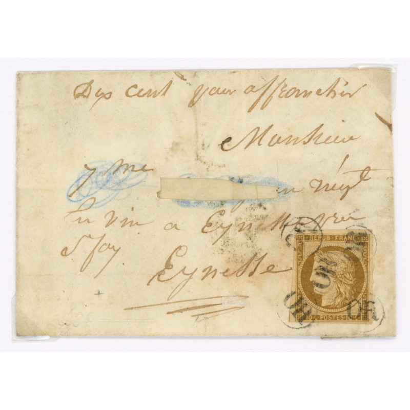 1 Oblitéré  - Depart  -  OR  dans un cercle - Cote 795 Euros