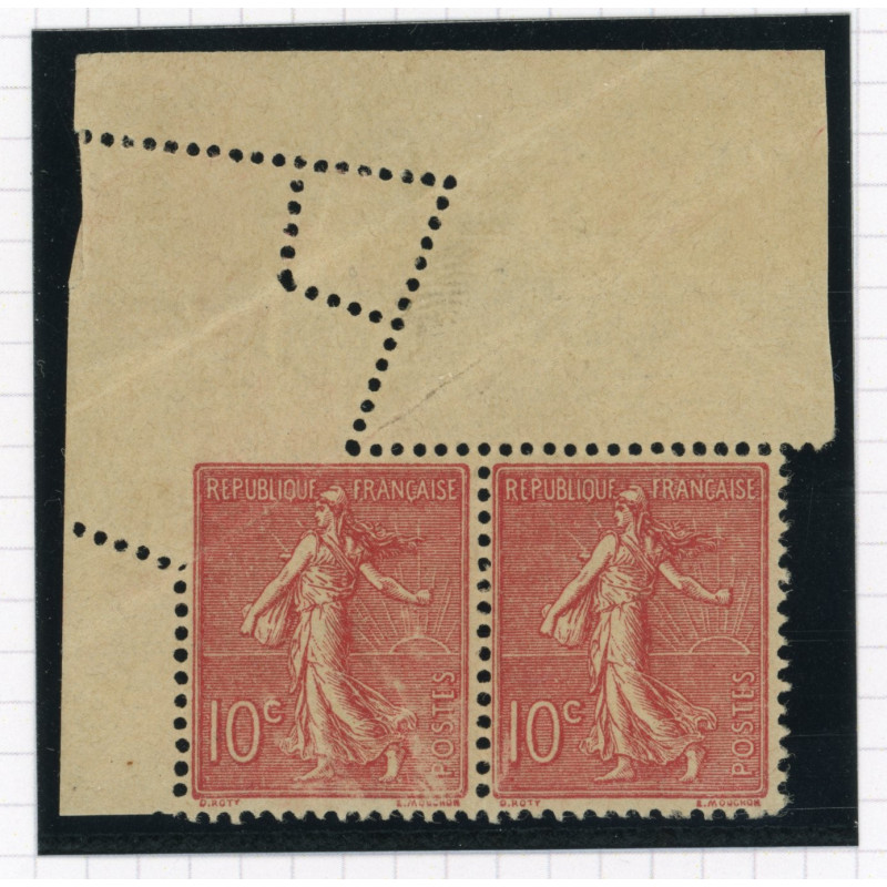 YT 129 - Neuf xx - Paire - Piquage Oblique - Type III