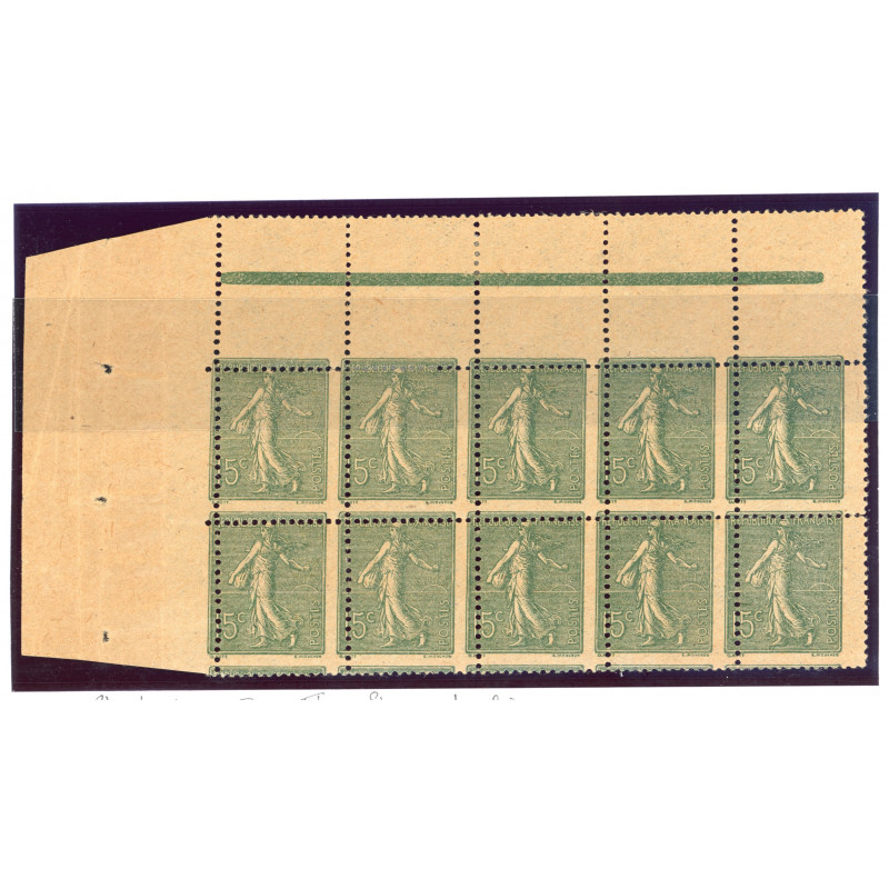 YT 130 - Neuf xx - Variete - Impression a Cheval - Bloc de 10 - Type IV