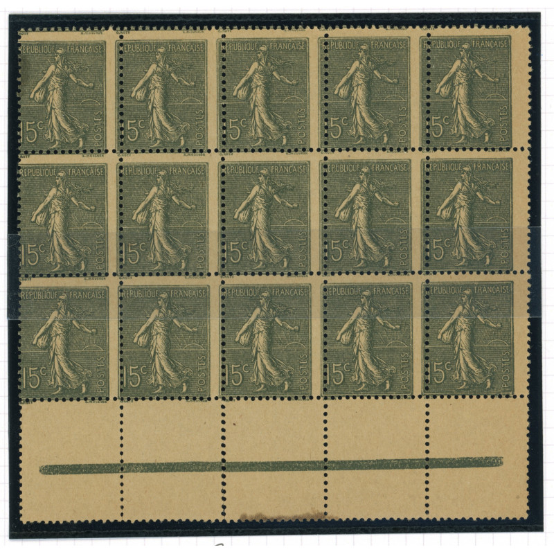 YT 130 - Neuf xx - Variete - Impression a Cheval - Bloc de 15