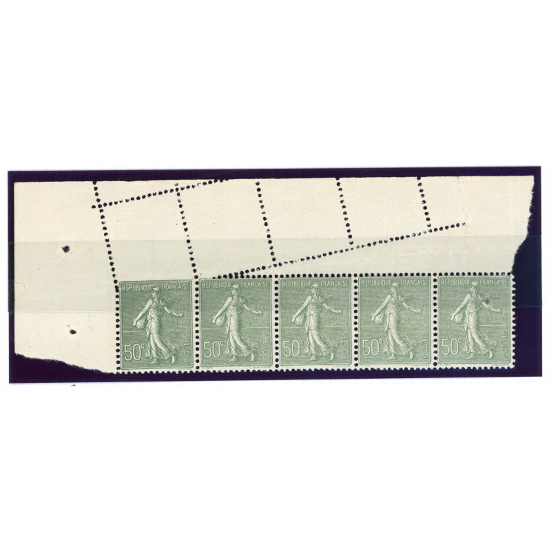 YT 130 - Neuf xx - Variete - Piquage Oblique - Bande de 5