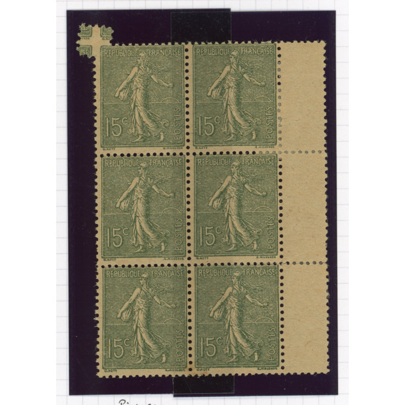YT 130 - Neuf xx - Variete - Piquage - Bloc de 6