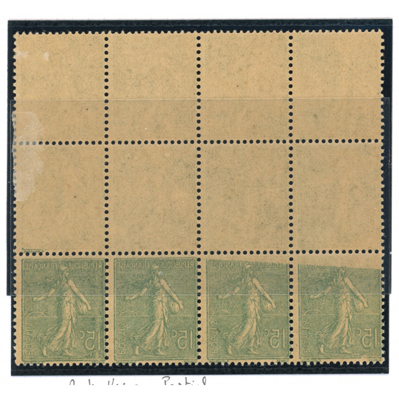 YT 130 - Neuf xx - Variete - Impression Recto Verso Partiel sur Bloc de 12