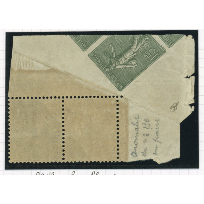 YT 130 - Neuf xx - Variete - Impression Recto Verso Par Pliage