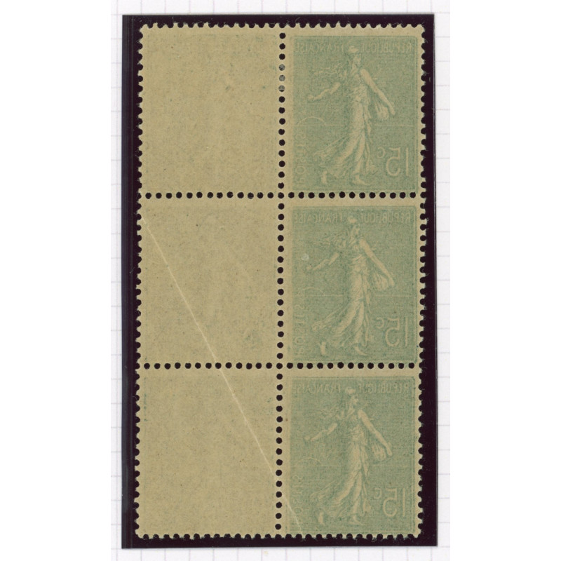 YT 130 - Neuf xx - Variete - Impression Recto Verso - Bande de 3