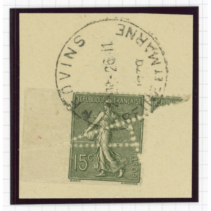 YT 130 - Oblitere - Variete - Piquage oblique sur Fragment