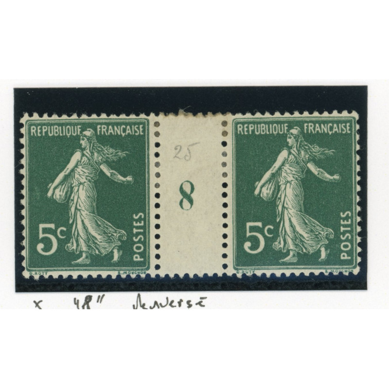 YT 137 - Neuf x - Millesime 8 - "8" Renverse - Cote 70