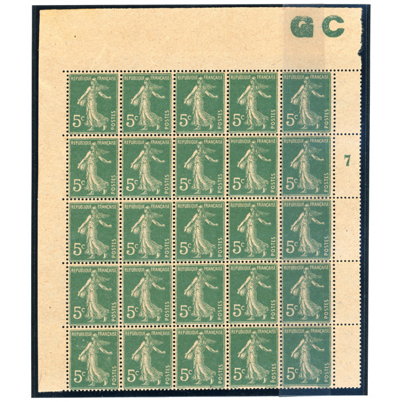 YT 137 - Neuf xx - Bloc de 25 avec manchette GC