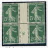 YT 137 - Neuf xx - Bloc de 4 - Millesime 8 - "8" renverse - Cote 200