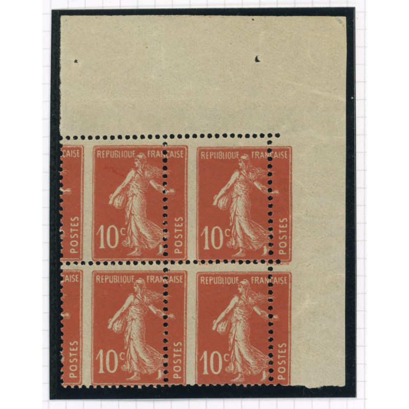 YT 138 - Neuf xx - Variete - Impression a Cheval - Bloc de 4