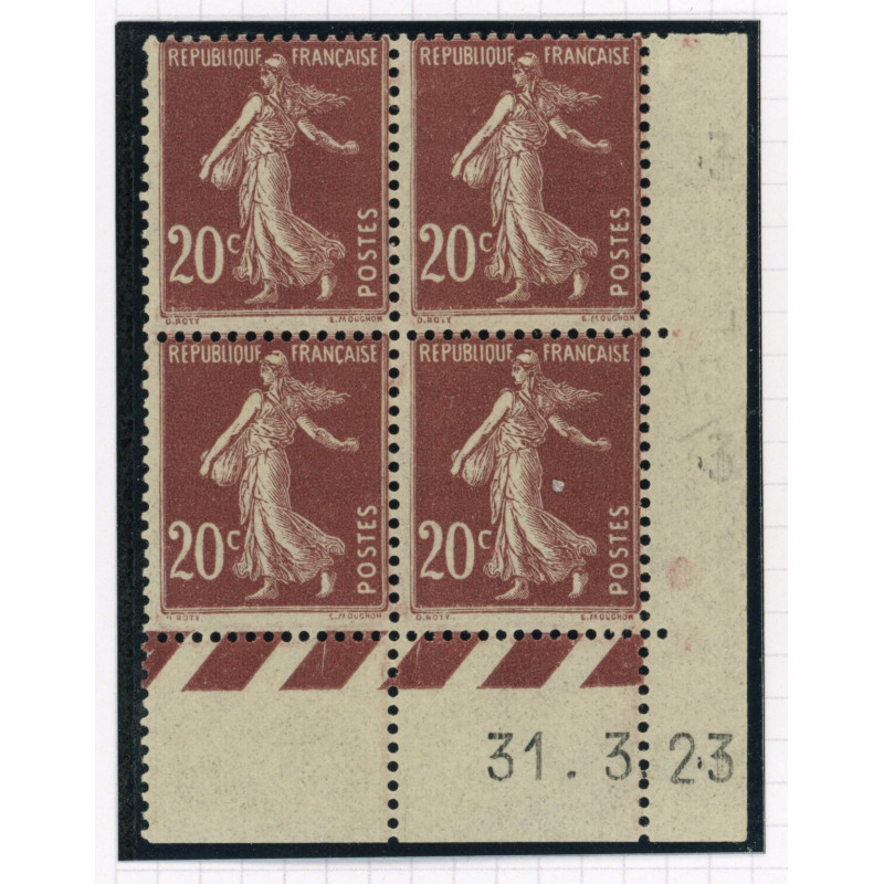 YT 139 - Neuf xx - Bloc de 4 - Coin date 31/3/23