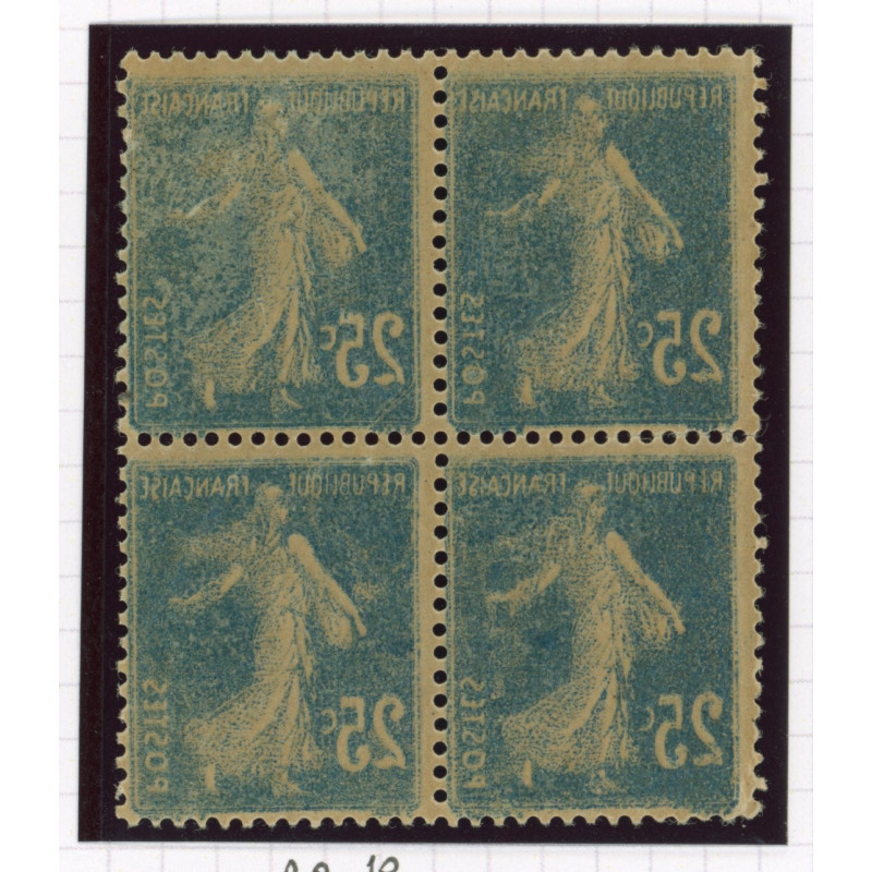 YT 140 - Neuf xx - Variete - Impression Recto Verso - Bloc de 4