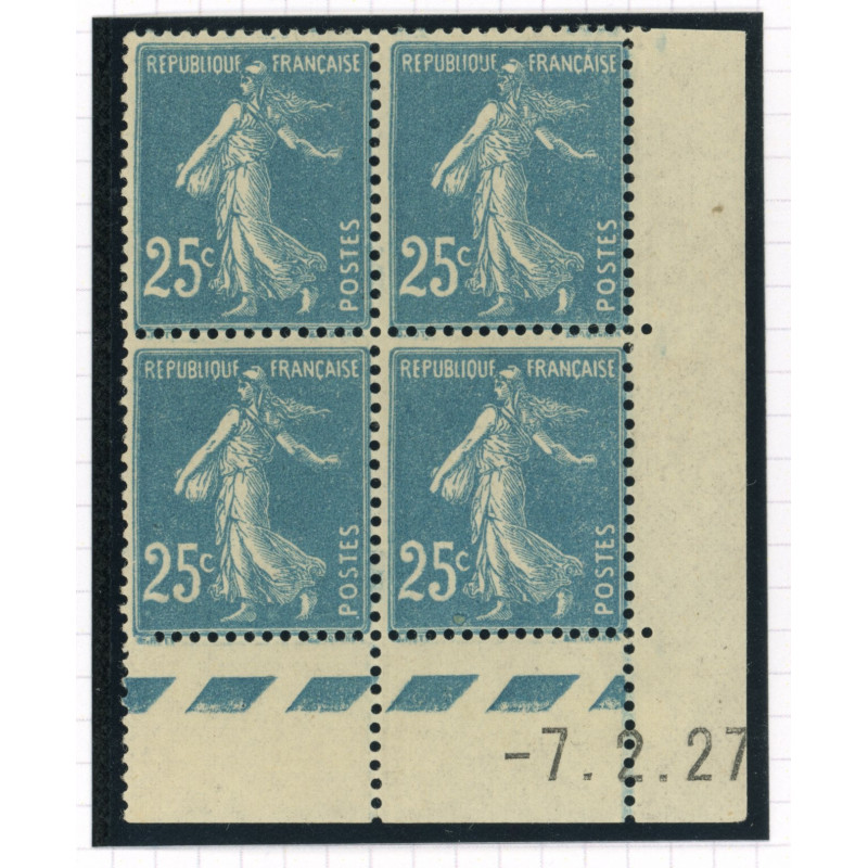 YT 140 - Neuf xx - Bloc de 4 - Coin date 7/2/27