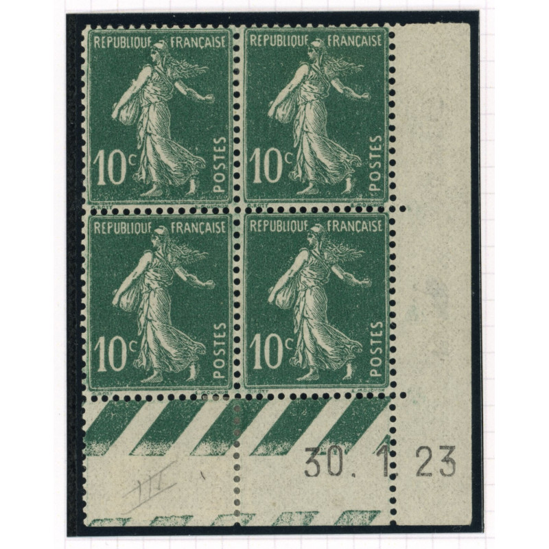 YT 158 - Neuf xx - Bloc de 4 - Coin date 30/01/23
