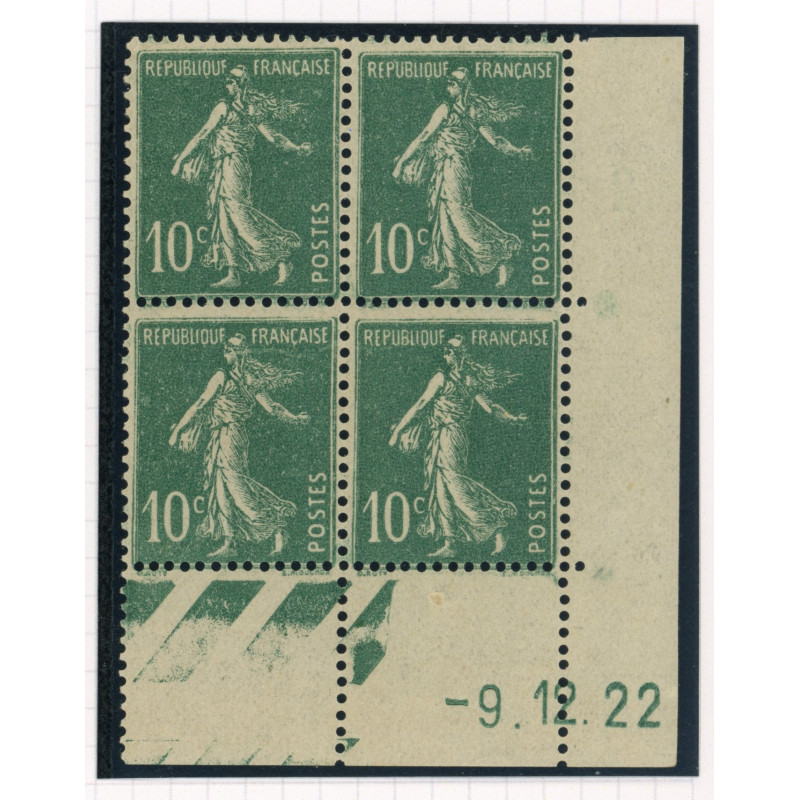 YT 158 - Neuf xx - Bloc de 4 - Coin date 9/12/22