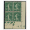 YT 158 - Neuf xx - Bloc de 4 - Coin date 9/12/22