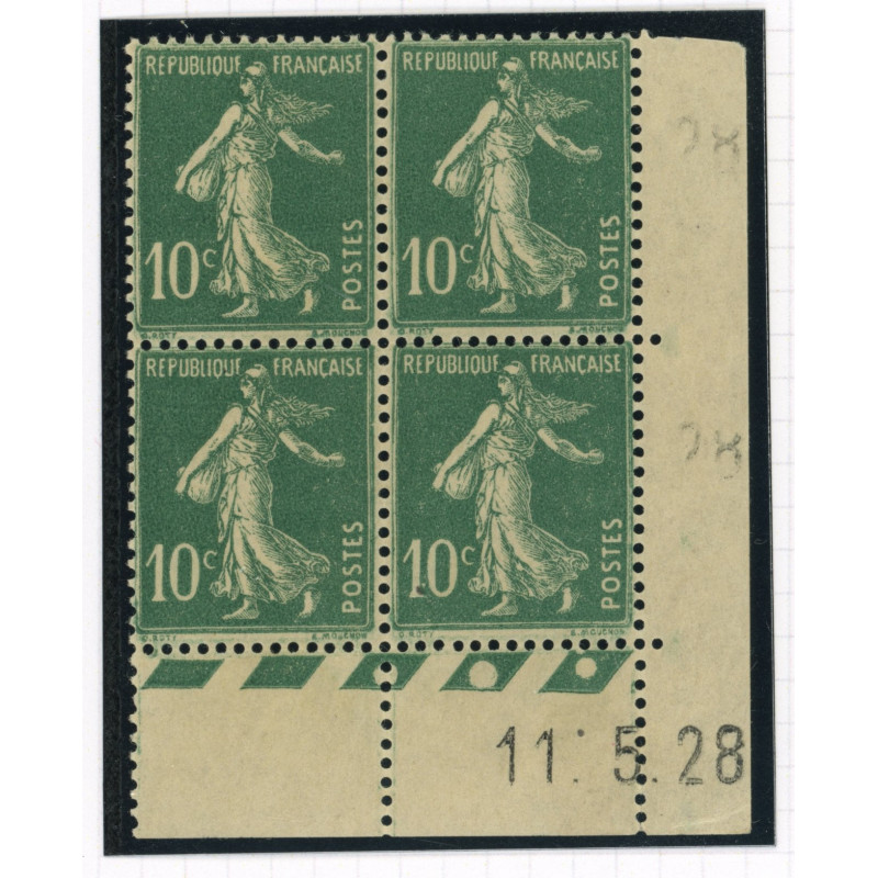 YT 158 - Neuf xx - Bloc de 4 - Coin date 11/5/28