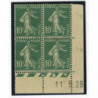 YT 158 - Neuf xx - Bloc de 4 - Coin date 11/5/28