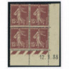 YT 189 - Neuf x - Bloc de 4 - Coin date 12/1/33