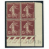 YT 189 - Neuf xx - Bloc de 4 - Coin date 13/3/36