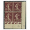 YT 189 - Neuf xx - Bloc de 4 - Coin date 16/3/30