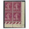 YT 190 - Neuf xx - Bloc de 4 - Coin date 1/4/37