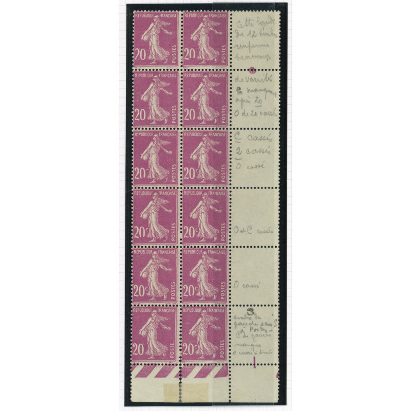 YT 190 - Neuf xx - Variete - Bloc de 12