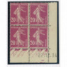 YT 190 - Neuf xx - Bloc de 4 - Coin date 22/12/34
