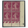 YT 190 - Neuf xx - Bloc de 4 - Coin date - Variete sur la date
