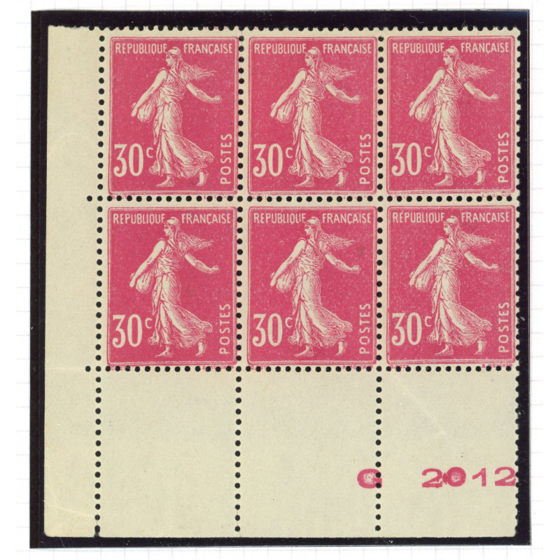 YT 191 - Neuf xx - Bloc de 6 - Bas de Feuille