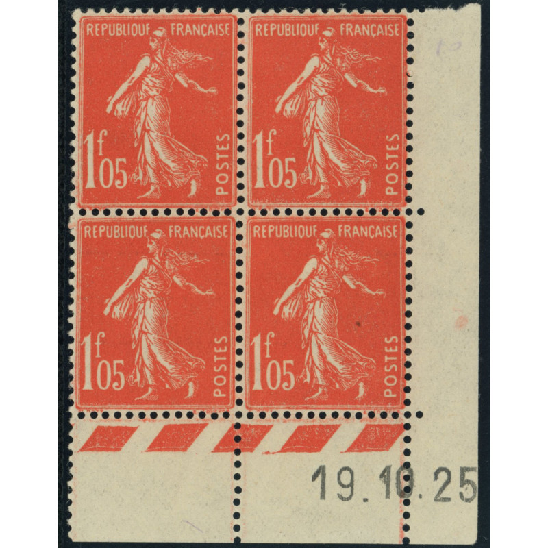 YT 195 - Neuf xx - Bloc de 4 - Coin date 19/10/25