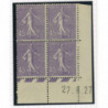 YT 197 - Neuf xx - Bloc de 4 - Coin date 27/6/27