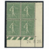 YT 198 - Neuf xx - Bloc de 4 - Coin date 24/8/26