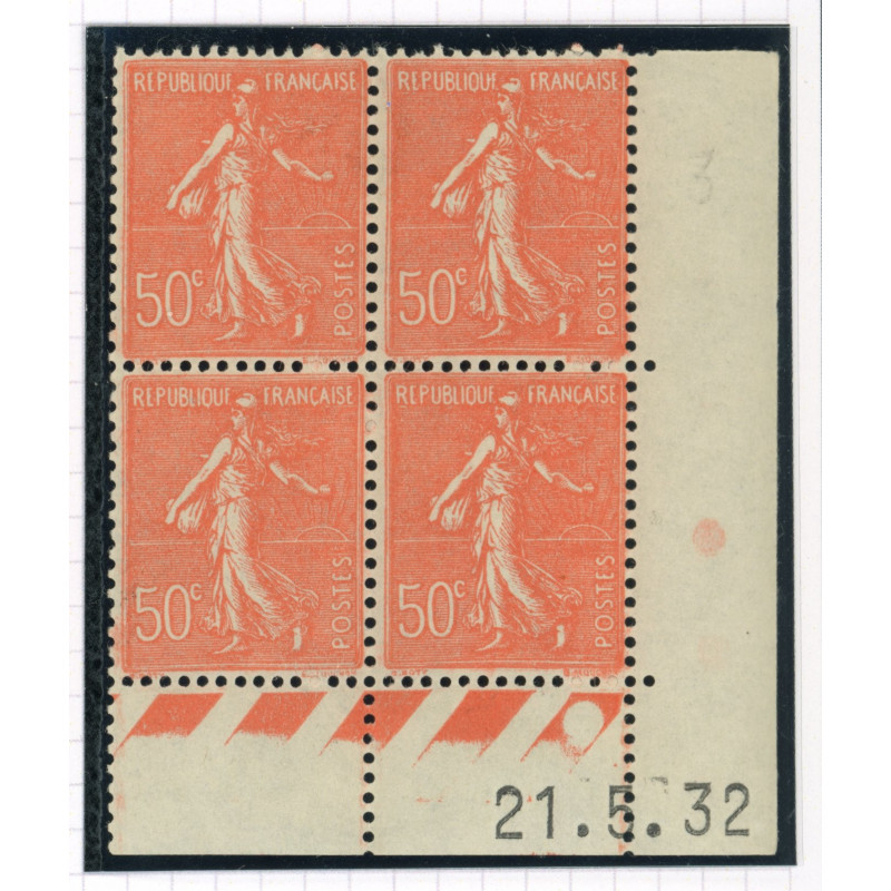 YT 199 - Neuf xx - Bloc de 4 - Coin date 21/5/32