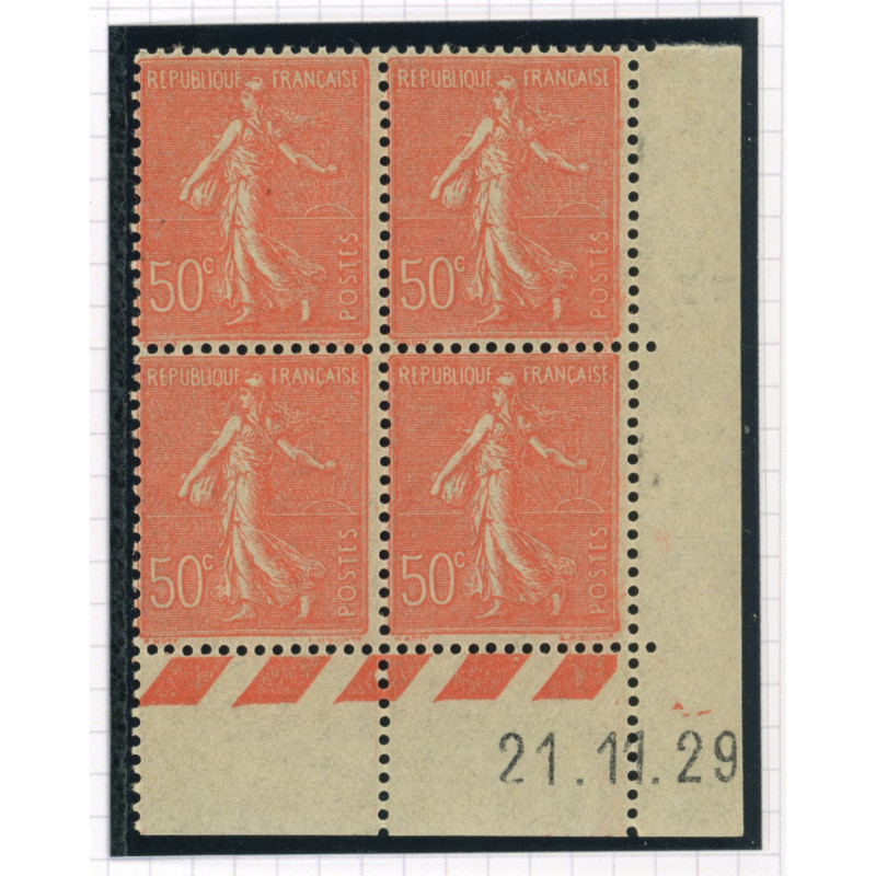 YT 199 - Neuf xx - Bloc de 4 - Coin date 21/11/29