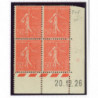 YT 199 - Neuf xx - Bloc de 4 - Coin date 20/12/26