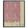 YT 202 - Neuf xx - Bloc de 4 - Coin date 27/10/30