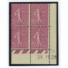 YT 202 - Neuf xx - Bloc de 4 - Coin date 29/11/26