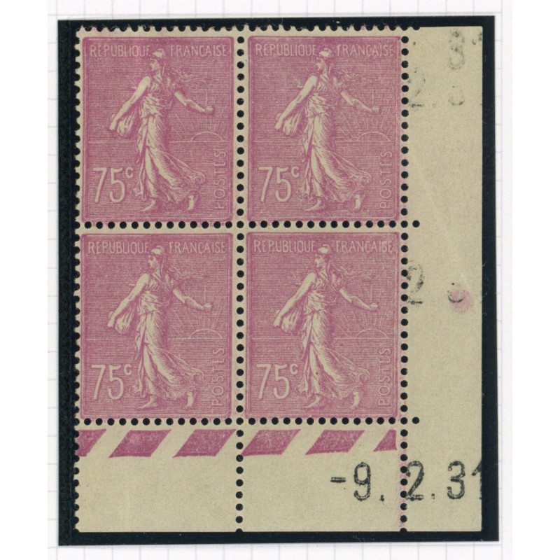 YT 202 - Neuf xx - Bloc de 4 - Coin date 9/2/31
