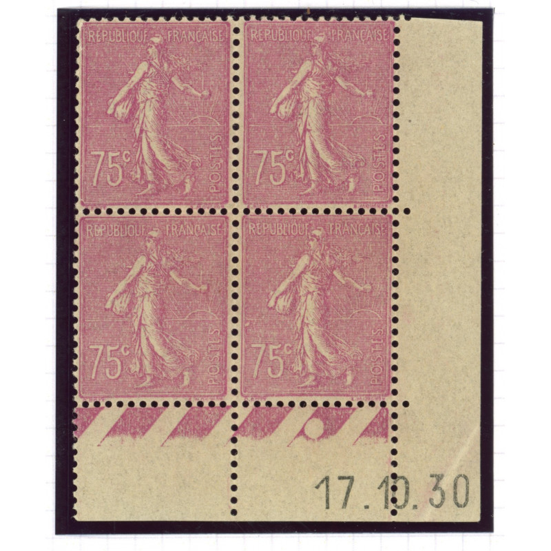 YT 202 - Neuf xx - Bloc de 4 - Coin date 17/10/30