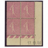 YT 202 - Neuf xx - Bloc de 4 - Coin date 17/10/30