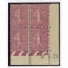 YT 202 - Neuf xx - Bloc de 4 - Coin date 19/3/28