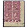 YT 202 - Neuf xx - Bloc de 4 - Coin date 11/5/29