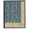 YT 205 - Neuf xx - Bloc de 4 - Coin date 12/6/30