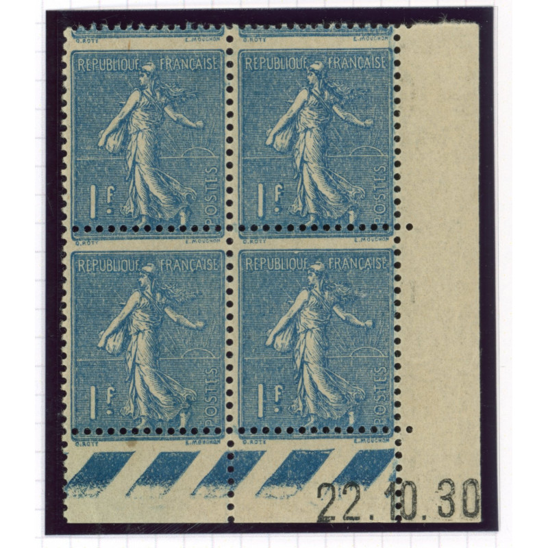 YT 205 - Neuf xx - Variete - Impression a cheval - Bloc de 4 - Coin date 22/10/30