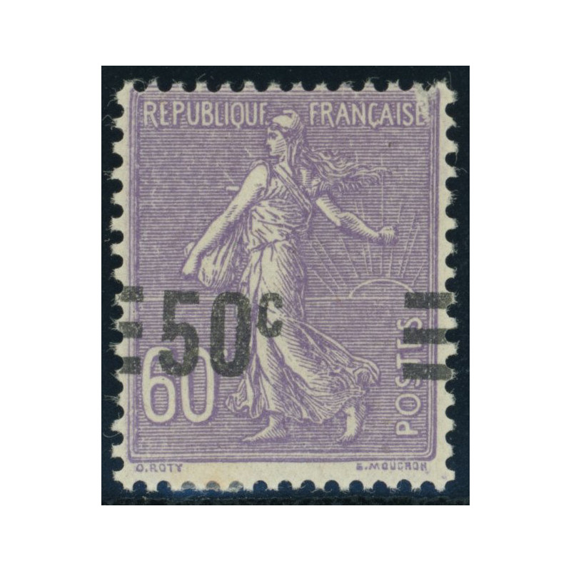 YT 223 - Neuf xx - Variete - Surcharge decale