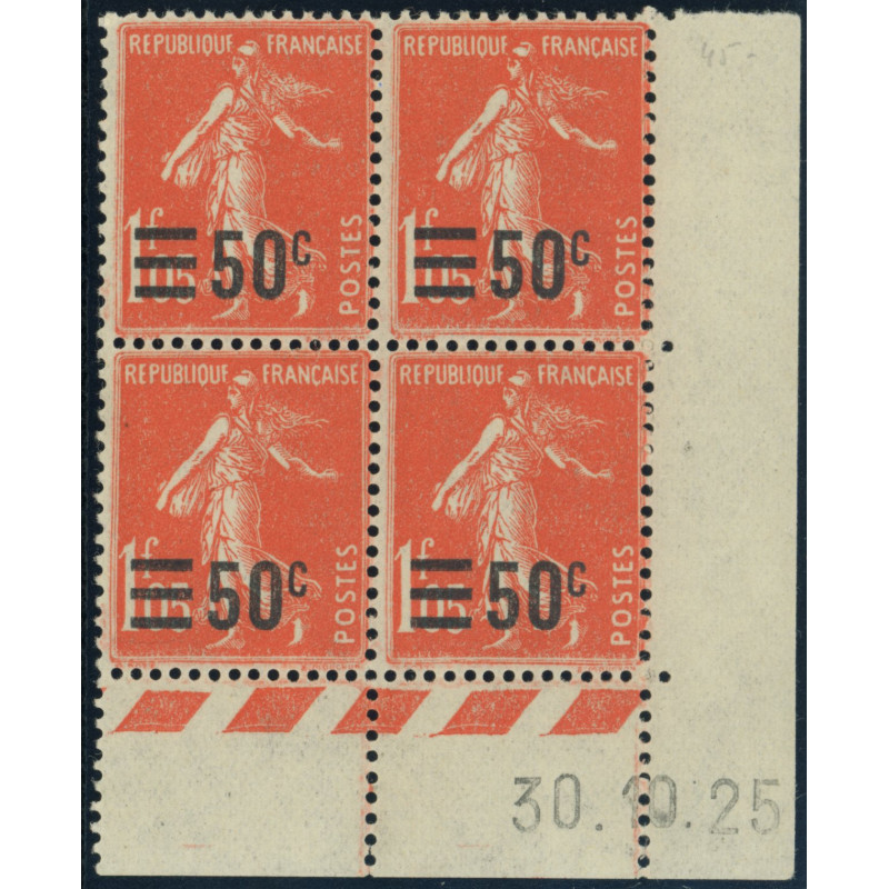 YT 225 - Neuf xx - Bloc de 4 - Coin date 30/10/25